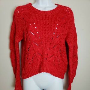 Charlotte Russe Women's Sweater XS Red Pullover Long Sleeve